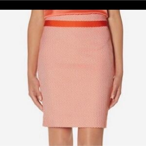 The Limited Orange and White Chevron Pencil Skirt